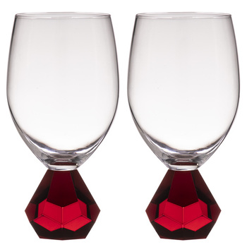2PK Zhara 350ml Wine Glass/Water Drinkware Cup - Ruby