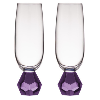 2PK Zhara Crystal 200ml Champagne Glass Drinkware - Amethyst