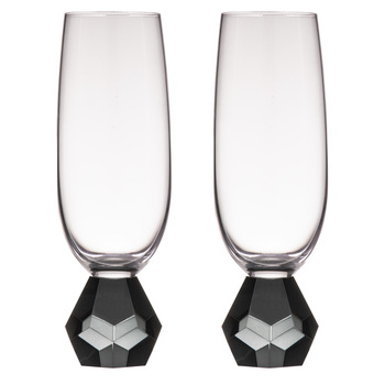 2PK Zhara Crystal 200ml Champagne Glass Drinkware - Onyx