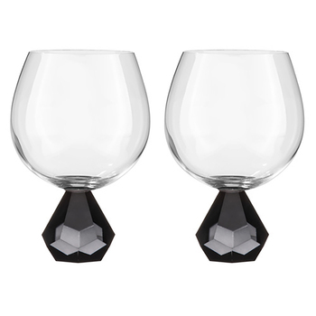 2PK Zhara Crystal 500ml Gin Glass Cup Drinking Glasses - Onyx