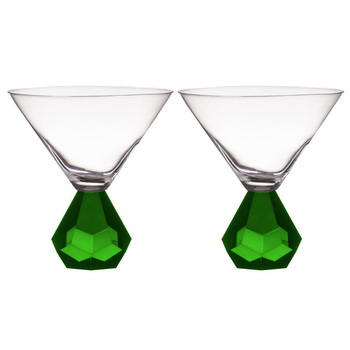 2PK Zhara 200ml Martini Glass Cocktail Drinkware Cup - Emerald