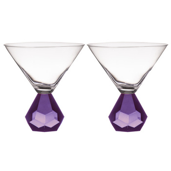 2PK Zhara 200ml Martini Glass Cocktail Drinkware Cup - Amethyst