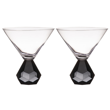 2PK Zhara 200ml Martini Glass Cocktail Drinkware Cup - Onyx