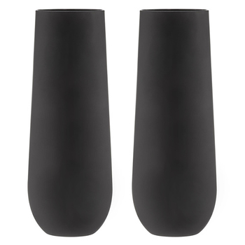 2PK Aurora 500ml Stemless Champagne Glass Cup - Matte Black