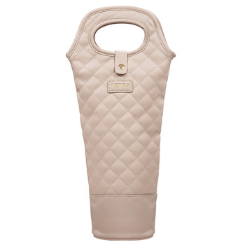 Quilted Latte Insulated Single 750ml Wine Carry Bag