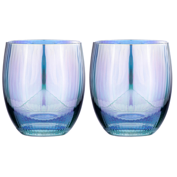 2pc Tempa Thalia 500ml Crystal Lowball Tumbler - Black Pearl