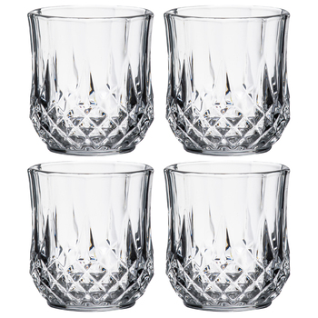 4pc Tempa Jasper Whisky Glass Liquor Drinking Cup Set - Clear