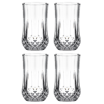 4pc Tempa Jasper Highball Glass Tumbler Drinking Cup Set - Clear