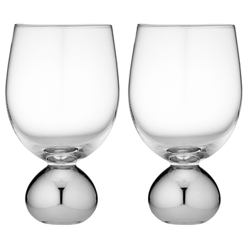 2pc Tempa Astrid 15.5cm Crystal Wine Glass Glassware Set - Silver
