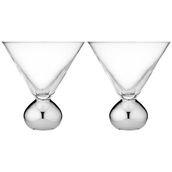 2pc Tempa Astrid Silver Martini Glasses 300ml 