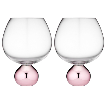 2pc Tempa Astrid 600ml Crystal Gin Glass Set - Rose