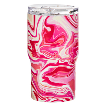 Porta Summer Swirl Stainless Steel 420ml Travel Mug - Pink