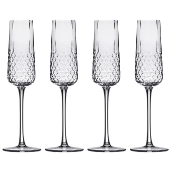 4pc Tempa Jasper 200ml Crystal Champagne Glass Drinking Set