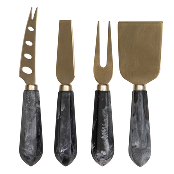 4pc Tempa Marlow Polyresin Cheese Knife Set - Storm