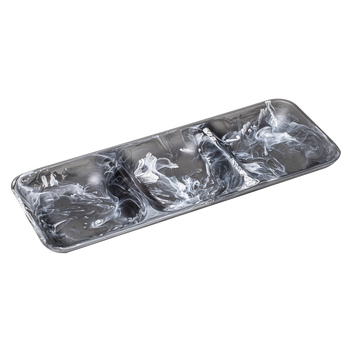 Tempa Marlow 3-Part Rectangle 41cm Polyresin Serving Tray - Storm