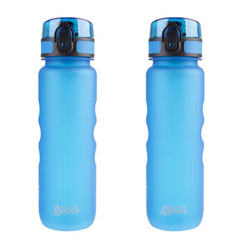 2PK Oasis Tritan Ergonomic Leak-Proof Sports Water Drink Bottle 550ml Blue