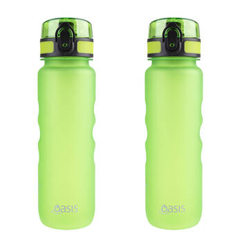 2PK Oasis Tritan Ergonomic Leak-Proof Sports Water Drink Bottle 550ml Green