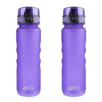 2PK Oasis Tritan Ergonomic Leak-Proof Sports Water Drink Bottle 550ml Purple