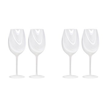 2x 2pc Tempa Skylar Frost Red/White Wine Drinking Glass Set