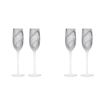 2x 2pc Tempa Skylar Storm Champagne Drinking Glass Cup Set