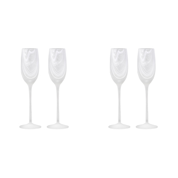 2x 2pc Tempa Skylar Frost Champagne Drinking Glass Cup Set
