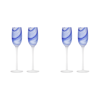 2x 2pc Tempa Skylar Ocean Champagne Drinking Glass Cup Set