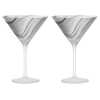 2pc Tempa Skylar Storm Martini Drinking Cocktail Glass Set