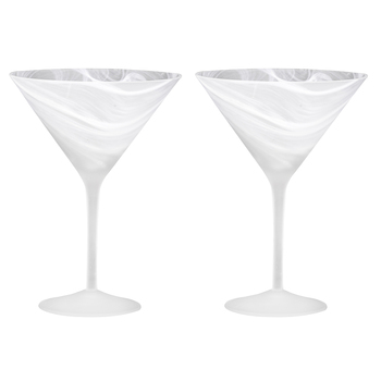 2pc Tempa Skylar Frost Martini Drinking Cocktail Glass Set