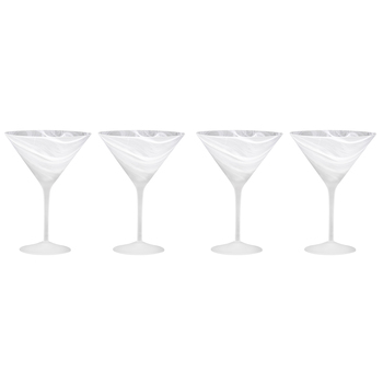 2x 2pc Tempa Skylar Frost Martini Drinking Cocktail Glass Set