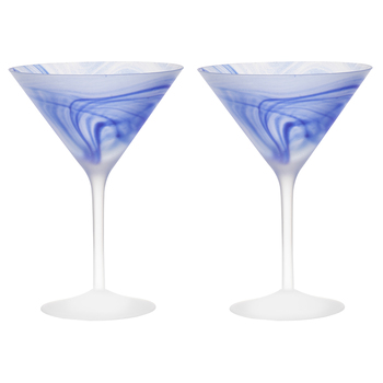 2pc Tempa Skylar Ocean Martini Drinking Cocktail Glass Set