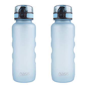 2PK Oasis Tritan Ergonomic Leak-Proof Sports Water Drink Bottle 750ml Glacier Blue