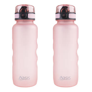 2PK Oasis Tritan Ergonomic Leak-Proof Sports Water Drink Bottle 750ml Glow Pink