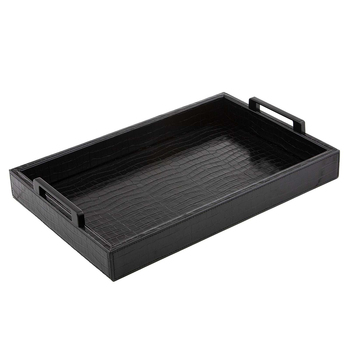 Tempa Giovanni PU/MDF 48x24cm Tray Large Rectangle - Midnight