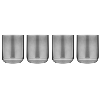 2x 2pc Tempa Verity Lowball Tumbler Drinking Glass Set - Smoke