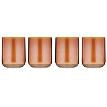 2x 2pc Tempa Verity Lowball Tumbler Drinking Glass Set - Amber