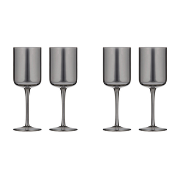 2x 2pc Tempa Verity Crystal Clear Wine Glass Home Barware - Smoke