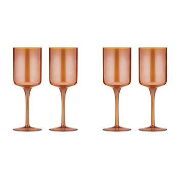 2x 2pc Tempa Verity Crystal Clear Wine Glass Home Barware - Amber