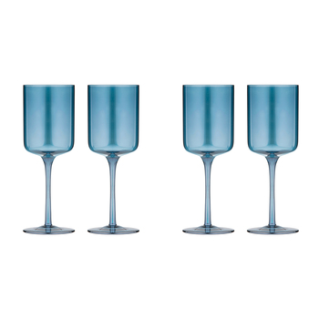 2x 2pc Tempa Verity Crystal Clear Wine Glass Home Barware - Sapphire