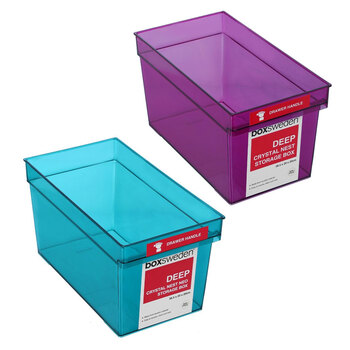 2PK Boxsweden Crystal Nest Neo Storage Box Deep 36.5X20X20cm Assorted