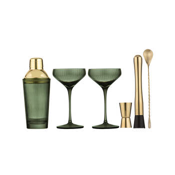 Tempa Cyrus Ultimate Thin Ribbed Cocktail Drink Making Set Sage Green