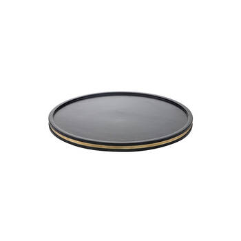 Tempa Grange Acacia Wood & Brass Round Lazy Susan 40cm Matte Black