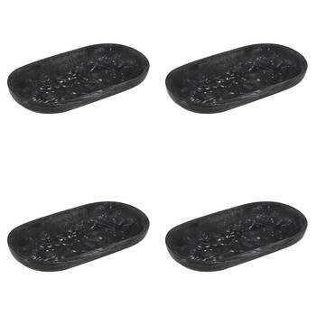 4x Tempa Bennett Marble Finish Resin Display Barware Tray 24.5x14cm Black