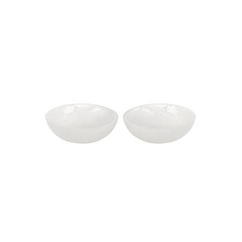 2pc Tempa Bennett Marble Finish Resin Serving Bowl Set 10cm White