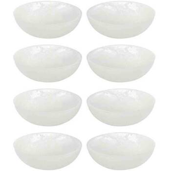 4x 2pc Tempa Bennett Marble Finish Resin Serving Bowl Set 10cm White