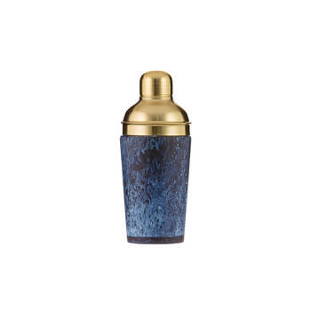 Tempa Bennett Marble Finish Resin Cocktail Drink Shaker Blue/Gold