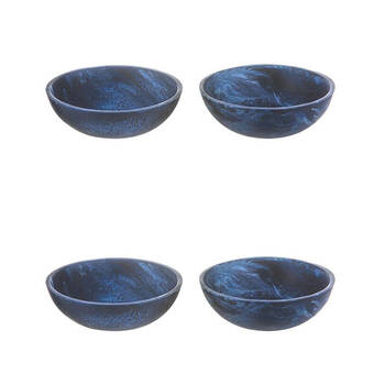 2x 2pc Tempa Bennett Marble Finish Resin Serving Bowl Set 10cm Blue