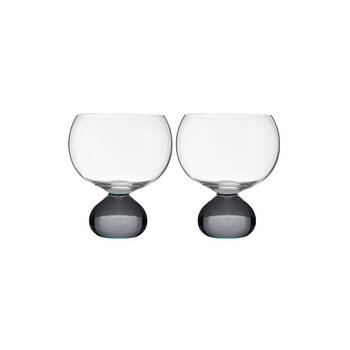 2pc Tempa Zephyr Spherical Gin Drinking Glasses Set 12.5cm Charcoal