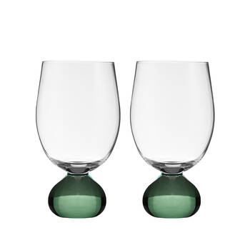 2pc Tempa Zephyr Spherical Wine Drinking Glasses Set 16cm Green