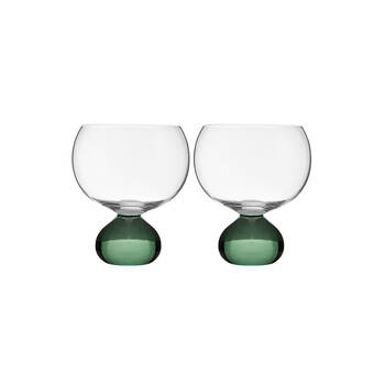 2pc Tempa Zephyr Spherical Gin Drinking Glasses Set 12.5cm Green