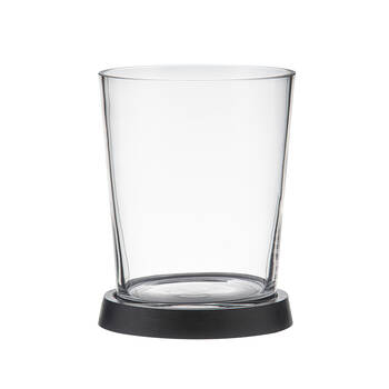 Tempa Harvey Ice Cooler Storage Bucket w/ Wooden Base Clear/Black